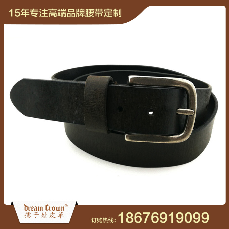 商務男士真皮仿古腰帶